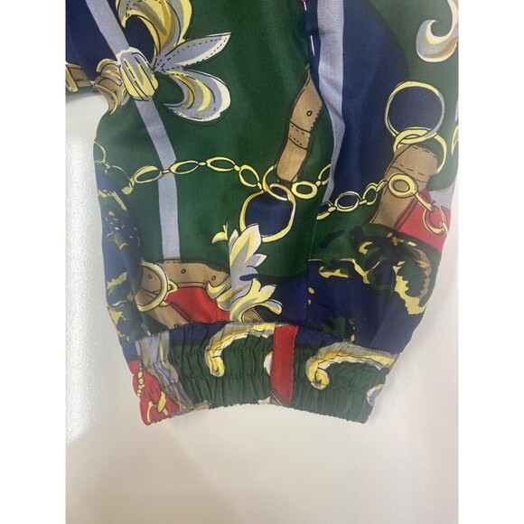 Vtg FUDA International Jacket L Silk Bomber Shoulder Pads Equestrian 90s - Picture 7 of 10